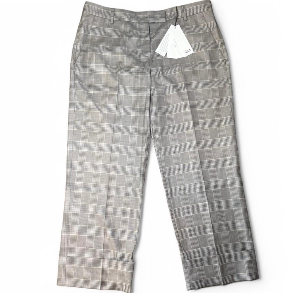 NWT Maura Gray Cuffed/Cropped Plaid Trousers